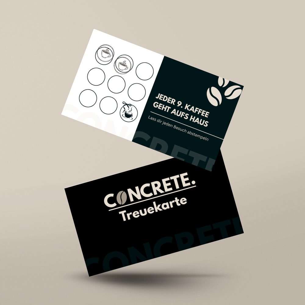 Treuekarte von Concrete. in Köln mit modernem Design – jeder neunte Kaffee ist kostenfrei
Treuekarte von Concrete. in Köln mit modernem Design – jeder neunte Kaffee ist kostenfrei